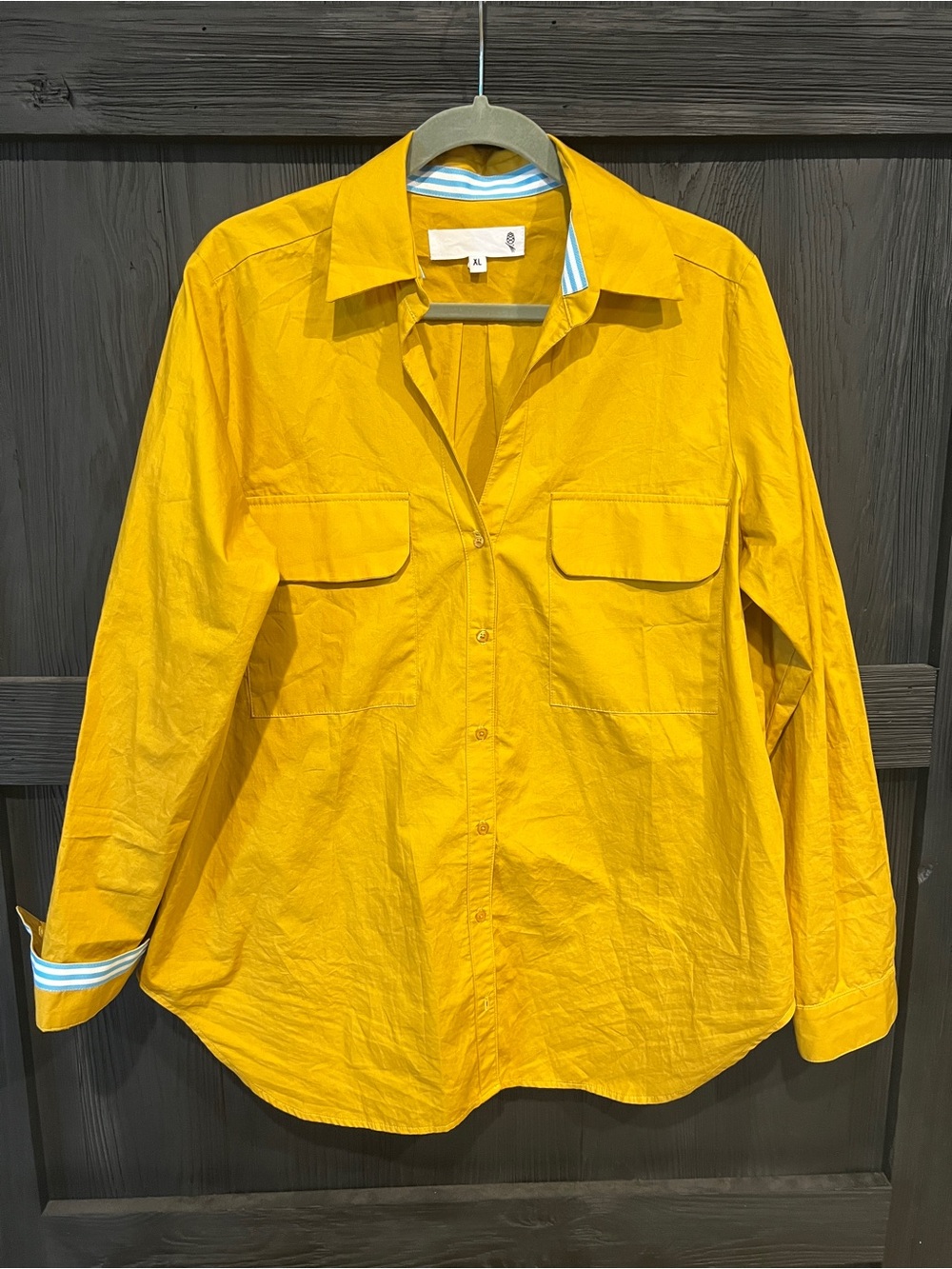 Good Company Utility Yellow Button-Down Shirt with Chest Pockets, XL